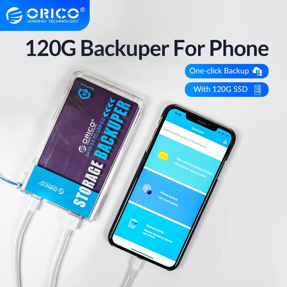 ORICO Backuper With 120G SSD Backup for Phone One touch Backup/Delete Photo  Video Music Movie Ad Book 5Gbps SATA TO USB C Port|Networking Storage| -  AliExpress