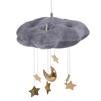 

Lovely Baby Mobile Cotton Moon And Star Tent Wall Hanging Decor Toys Photo Props Kids Bedroom Decor Grey