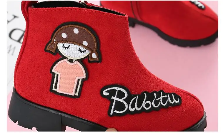 Waterproof non-slip girl boots winter boots baby princess in the tube children's wool thick snow boots cotton shoes