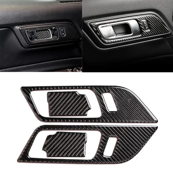 

Car Door Handle Door Bowl Decoration Carbon Fiber Stickers for Ford Mustang 2015 2016 2017 2018 2019 Car Interior Accessories