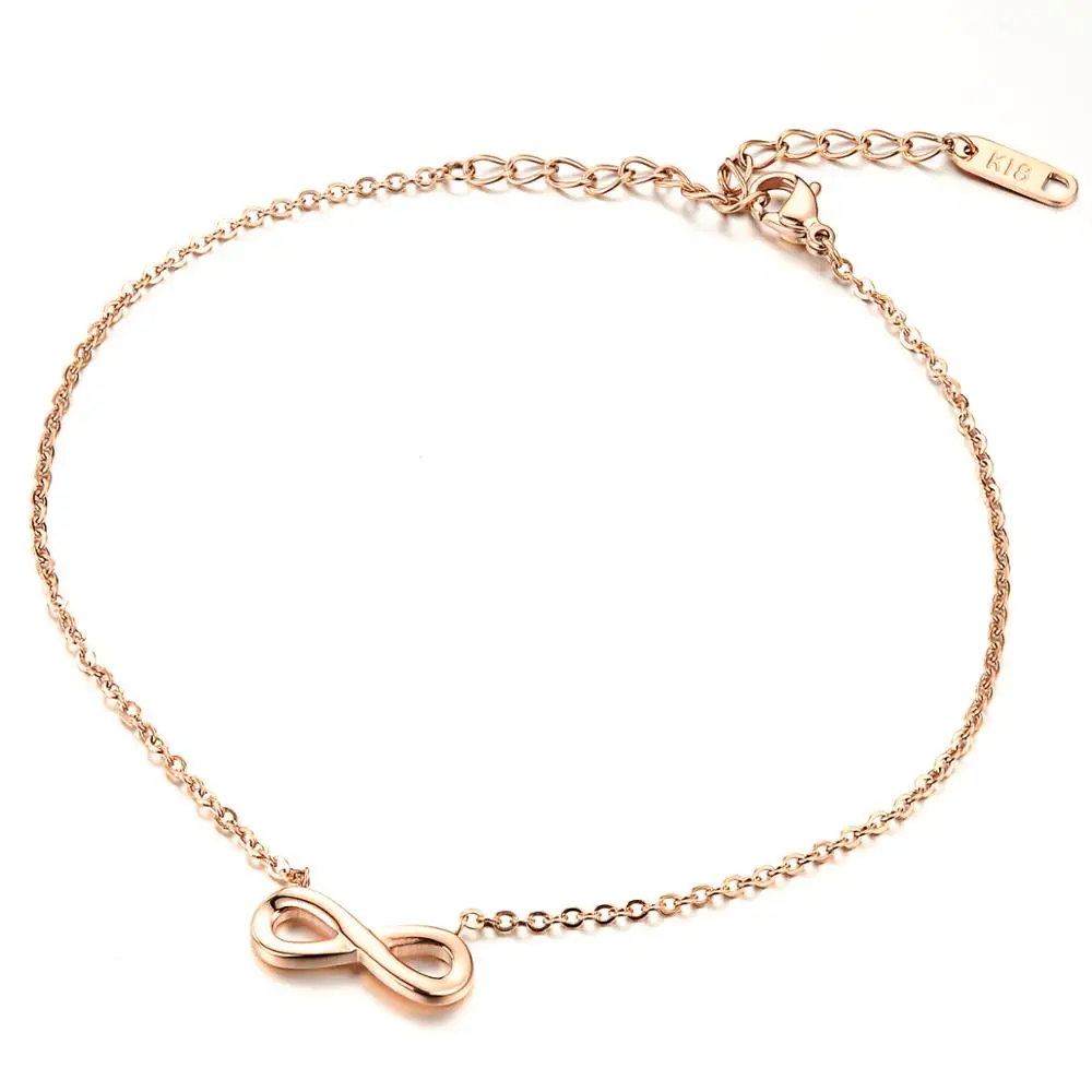 Rose Gold EyeYoYo минимализм Бесконечность женщины ноги цепи Moda Mujer Verano - Окраска металла: Rose Gold