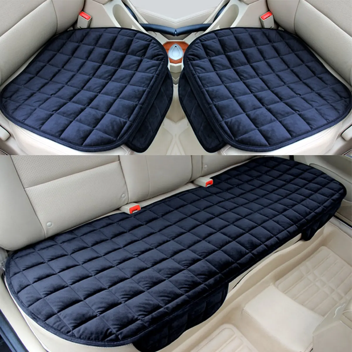 

Car Front Rear Universal Seat Cover Winter Warm Black Seat Cushion Anti-Slip Rear Back Chair Seat Pad For Vehicle Auto Protector
