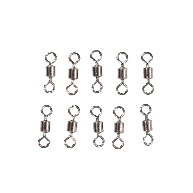

50pcs 8 Word Shape Fishing Hook Line Connector Stainless Steel Fishing Rolling Swivels Solid Rings Connector Lures