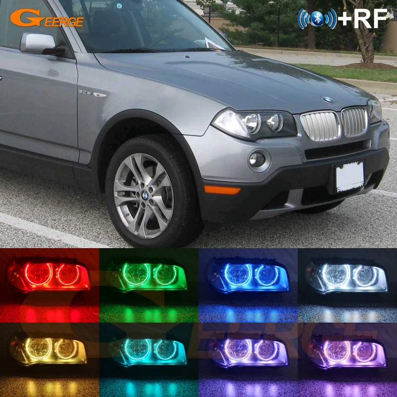 

Excellent RF remote Bluetooth APP Multi-Color Ultra bright RGB LED Angel Eyes For BMW E83 X3 facelift 2007-2010 Halogen HD