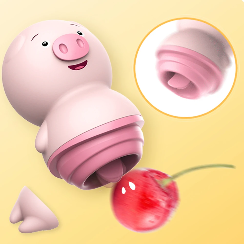 Cute Pink Pig Tongue Vibrator Licking Sex Toy for Women 10 Mode Clitoris Nipple Massage Vagina Balls Adult Erotic Toys | Красота и
