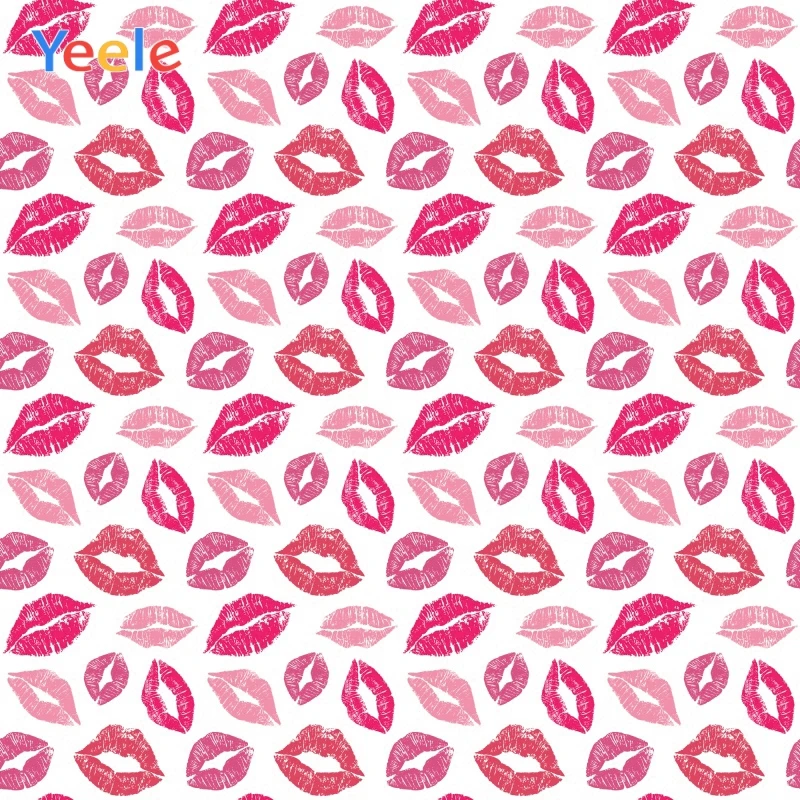 Happy Valentines Day Kiss Lipstick Love Photocall Photography Backdrops Personalized Photographic Background For Photo Studio |