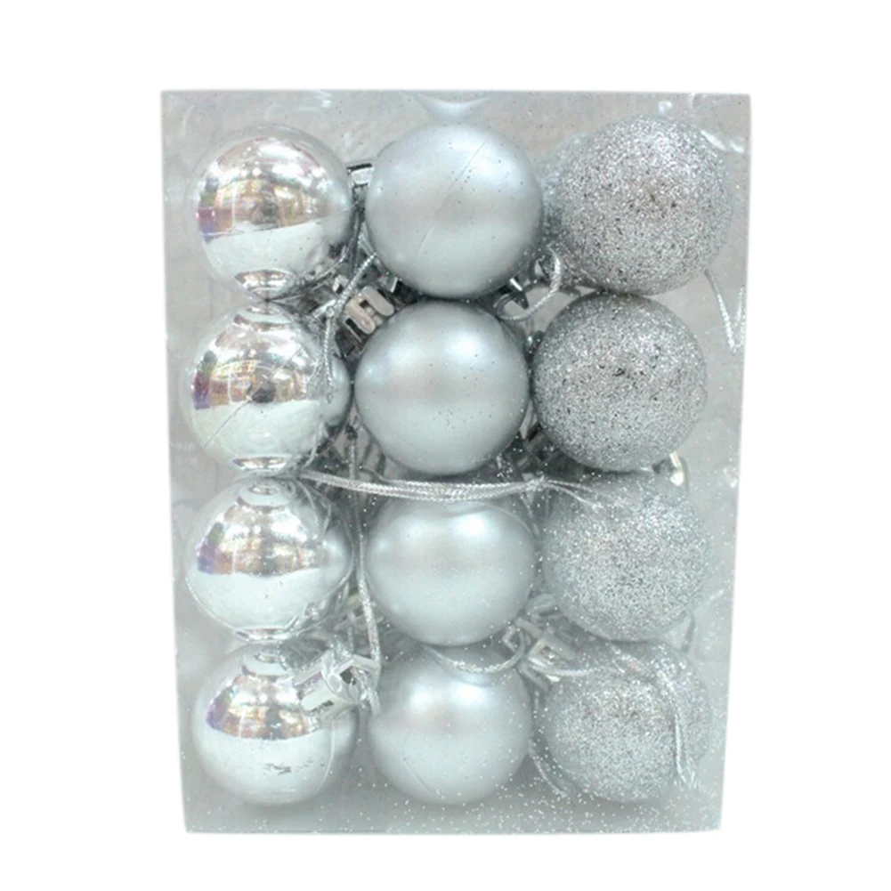 24 шт. 3 см пластиковые шарики для рождественских елок Baubles садовые вечерние украшения для дома