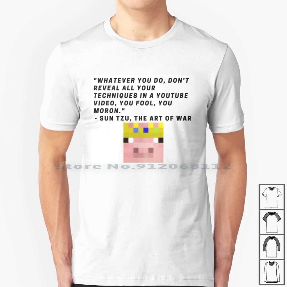 T Shirt 100 Coton Technoblade Sun Tzu Citation De Mine Youtube La Grande Pomme De Terre Hypixel Aliexpress Vetements Homme