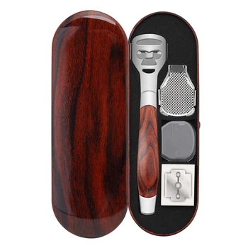 

4pcs/set Trimmer Foot Care Wood Handle Hard Skin Remover Home Callus Shaver 10 Blades Gift Heel Pedicure Manual Portable