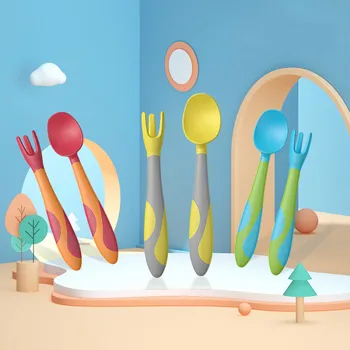 

Hipac Baby Spoons Tableware Gadget BoonFor Baby Kid Utensils Spoon Forks Children Flatware Feeding Forks Infant Cutlery Spoon