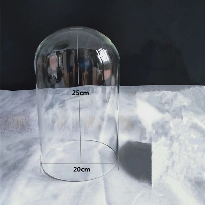 

20*25cm Diameter=20cm Height=25cm Transparent Glass Dome Home Decoration Glass Cover Vase Friend Gift Wedding Decoration