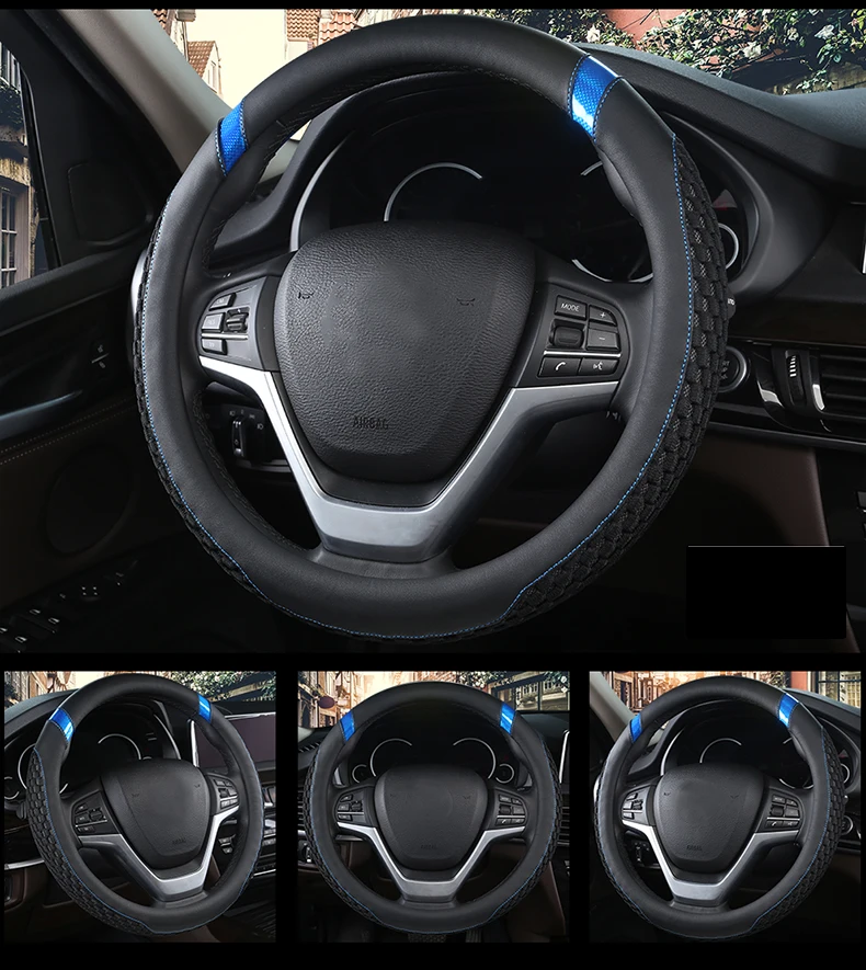 DUKEAUTO ice silk Противоскользящий автомобильный аксессуар 38-40 см диаметр крышки рулевого колеса для lada pruis polo golf