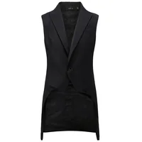 Men Lapel Vest Tuxedo Sleeveless Jacket Punk Rock Hip-hop Long Vest Retro Casual Vest Wedding Groomsmen Dress gilet steampunk 1