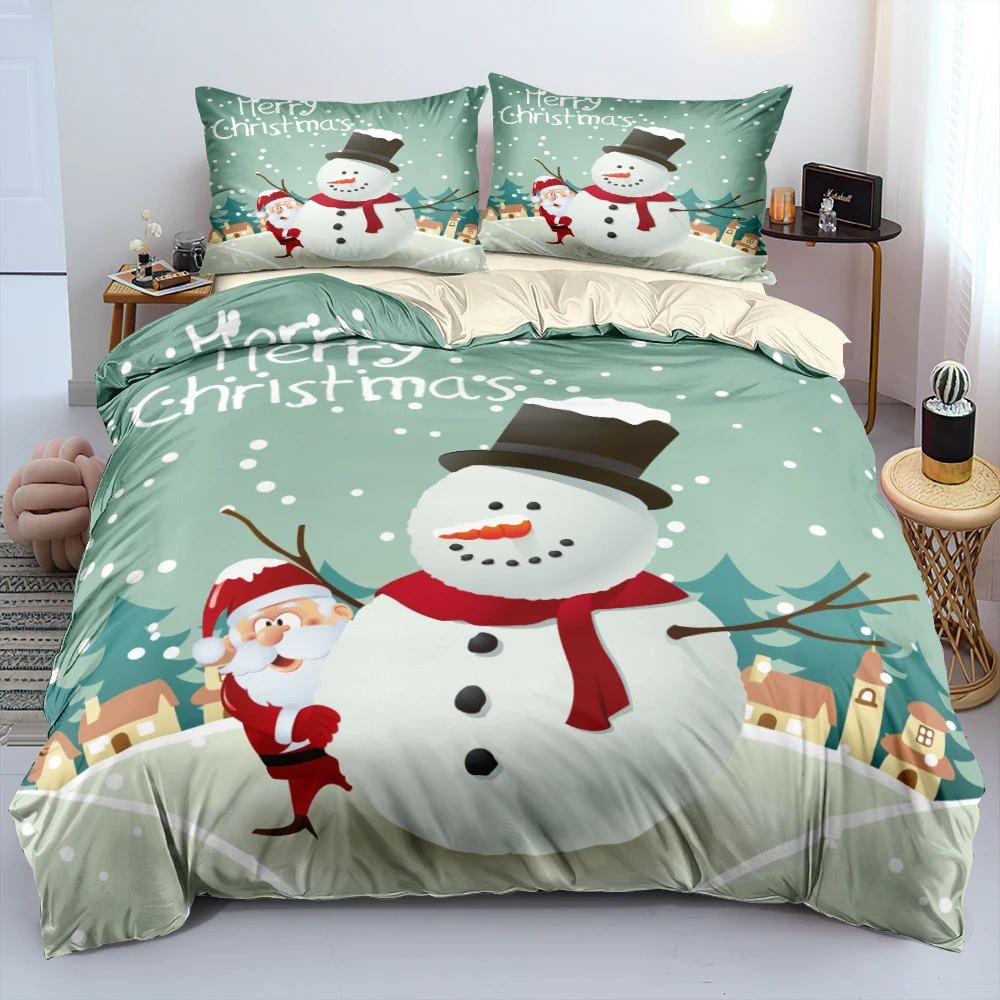 

3D Bed Linen Duvet Cover Sets Comforter Cases and Pillow Covers 210*210 200*200 245*210cm Design Father Christmas Bed Linen