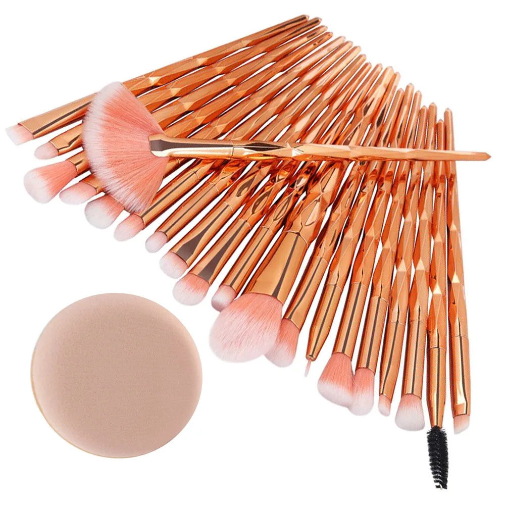 20 шт. макияж основа для бровей подводка для глаз Румяна косметический консилер кисти для макияжа порошок в наборе тени для век Кисть для основы