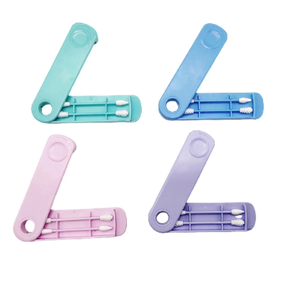 2 шт./кор. многоразовые ватный тампон для чистки ушей силиконовые моющиеся макияж