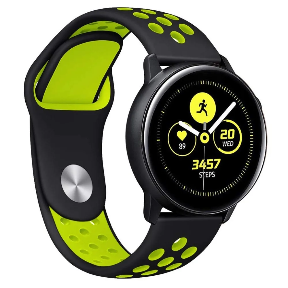 20 мм ремешок для часов samsung Galaxy Watch Active 40 мм SM-R500 большой силиконовый сменный спортивный мягкий ремешок