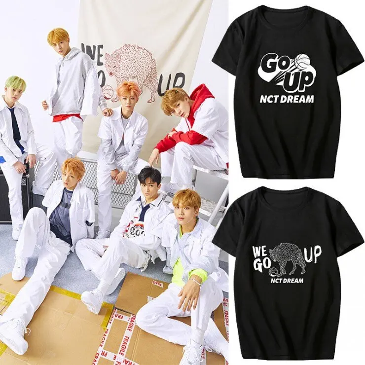 

Frdum Tommy Kpop NCT DREAM we hot we young album Short Sleeve Summer we go up cover same printing T-Shirt NCT Fashion Summer Tee