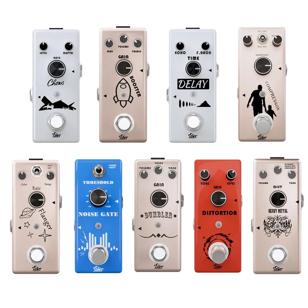 Новый шумоподавляющий компрессор усилитель искажения хор задержка Flanger педаль для гитарных эффектов из