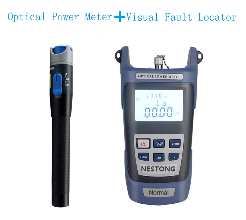 

2 In 1 FTTH Fiber Optic Tool Optical Power Meter -70 to +3dBm and 10km 10mW Visual Fault Locator Fiber optic test pen