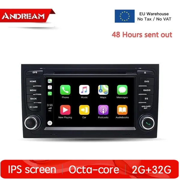 

EU Stock Android 8.1 Octa-core 2G+32G Auto Radio GPS For Audi A4 S4 B7 B6 2002-2008