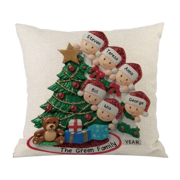 

Sofa Bed Throw Pillow Case Christmas Pillowcase Set Christmas Cushion Cover Decor for Household Bedroom Decoration