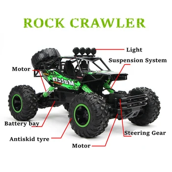ZWN 1:12 / 1:16 4WD RC Car With Led Lights 2.4G Radio Remote Control Cars Buggy Off-Road Control Trucks Boys Toys for Children 4
