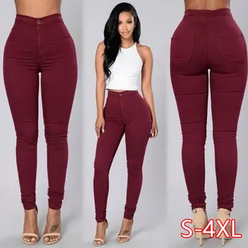

Female Trousers High Waist Stretch Slim Pencil Trousers Women Clothing Pants Sexy Women Lady Plus Size 4XL Skinny Pants 2020