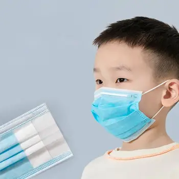

25Pcs 3 layer Disposable Elastic Mouth Soft Breathable Blue Soft Breathable Hygiene Child Kids Face Mask Dropshipping