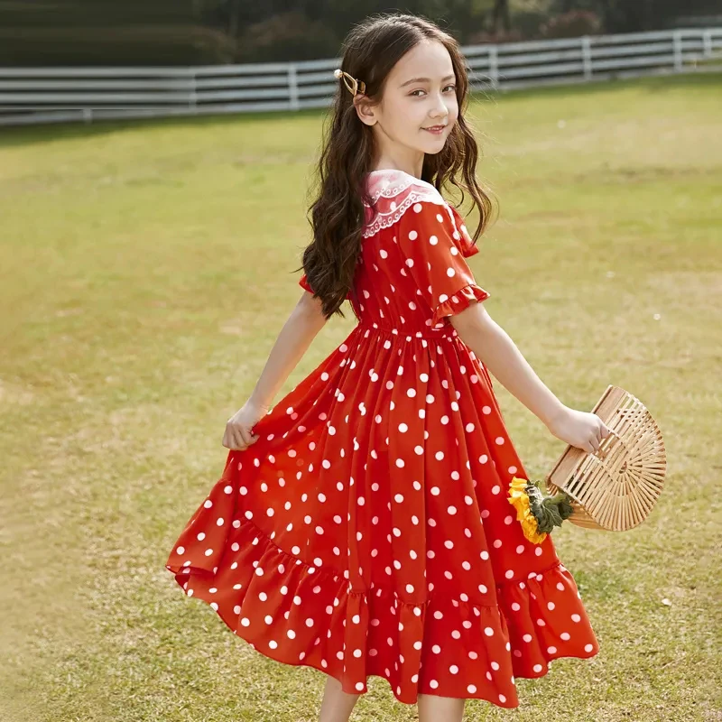 Buy Girls Full Sleeves Dress Polka Dots-Navy Online at Best Price |  Mothercare