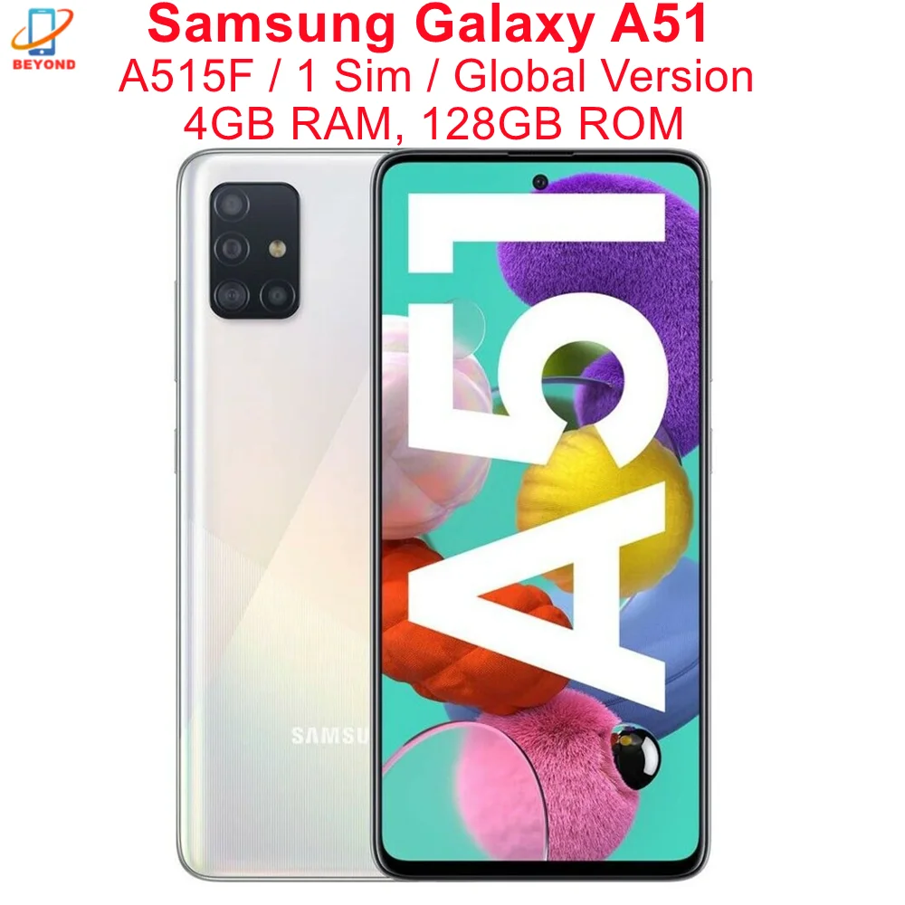 Смартфон Samsung Galaxy A51 A515F телефон с экраном 6 5 дюйма ОЗУ 4 Гб ПЗУ 128 ГБ восьмиядерным