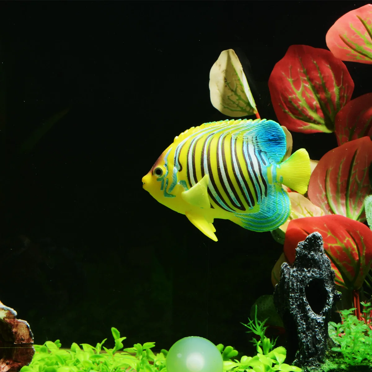 Саим аквариумное украшение в полоску Тропическое для аквариума пластмассовый