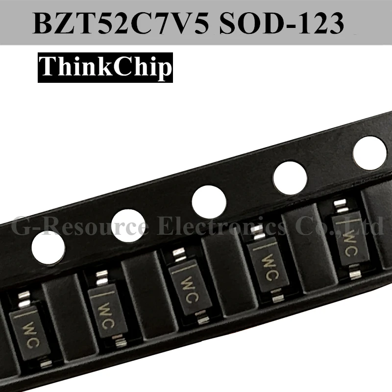 (100 Pz) Sosod-123 Smd 1206 Diodo Stabilizzato In Tensione 7.5V (Marcatura Wc)