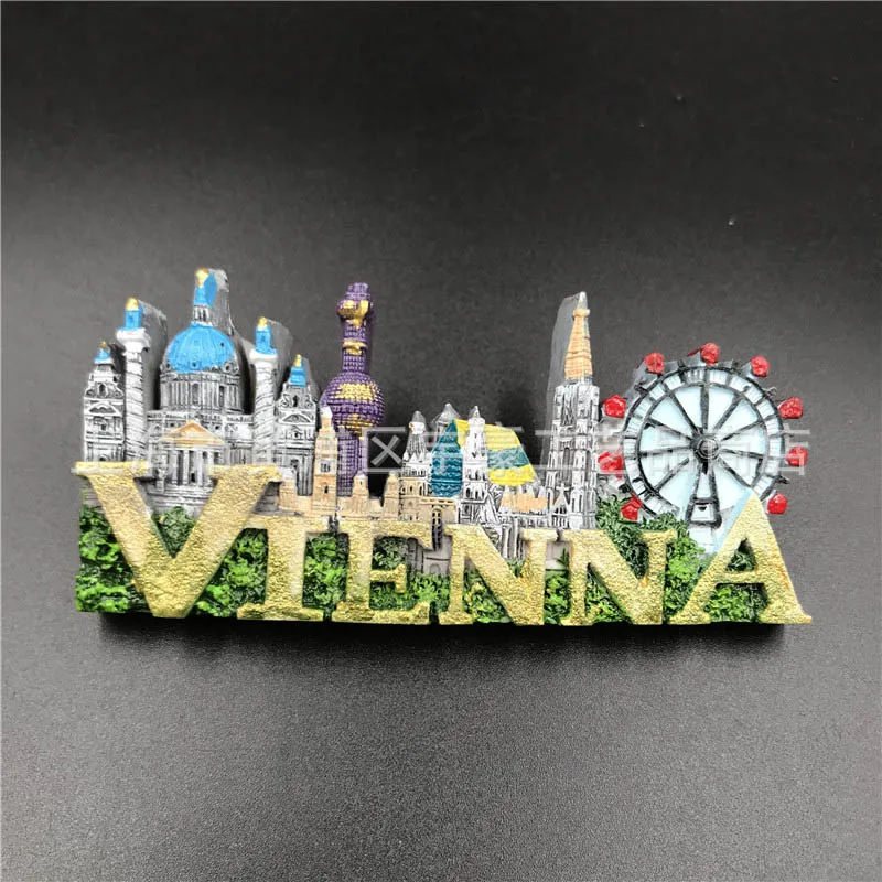Austria turismo souvenir Vienna battiscopa magneti per frigorifero la torre dell'orologio degli adesivi per frigorifero di Vienna decorazioni per la casa regali di nozze  15