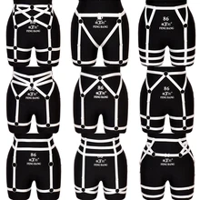 Ремень-подвязка Пояс верности клетка Высокая Талия белые чулки с подтяжками хараюку нога нательный бандаж эластичный отрегулировать выдалбливают портупея