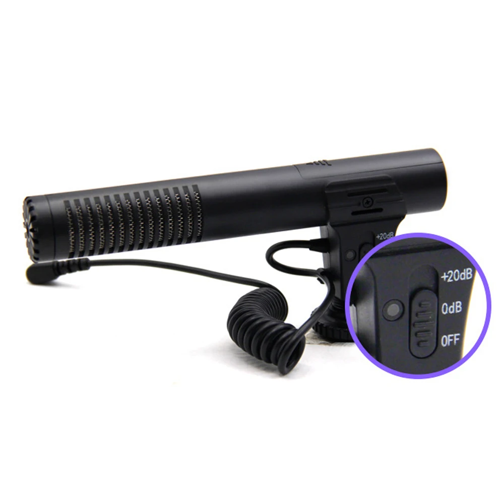 Фотография MIC-05 микрофон для камеры смартфон микрофон 3,5 мм Конденсатор Запись интервью внешние противоударные микрофоны
