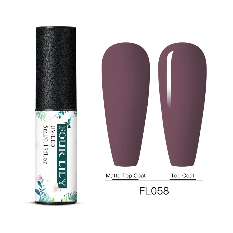 Four Lily Matte Top Coat Color UV Gel Nail Polish Glitter Gel Polish Semi Permanent Soak Off UV Gel Varnish DIY Nail Art Gel - Цвет: S06829