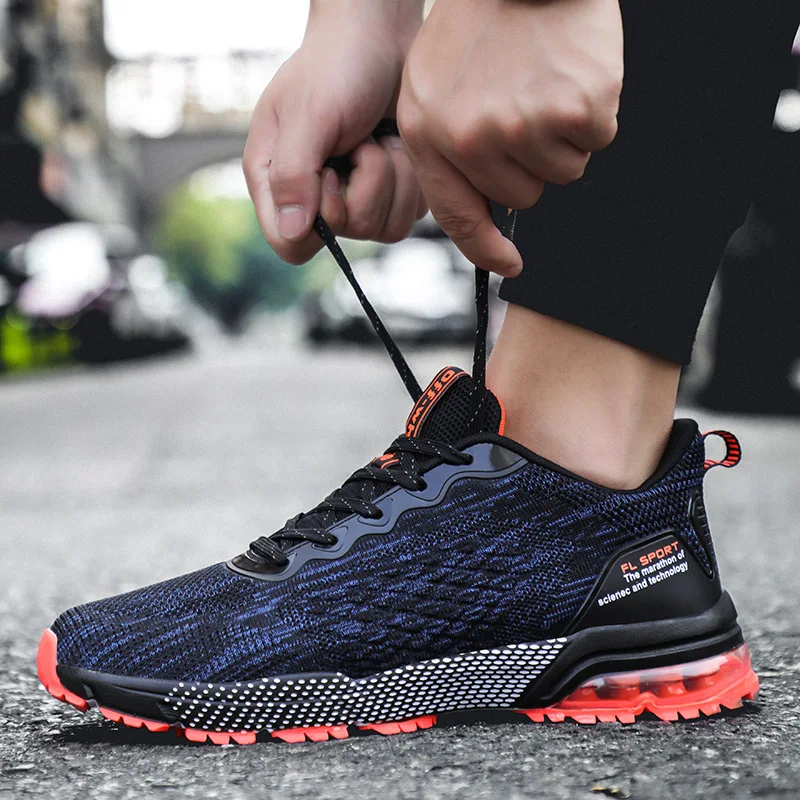 New Style Light Rubber Running Shoes Men Jogging Sneakers Punched Sheet