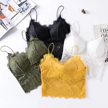 

Lace Bra Sexy Floral Top For Women Non-adjusted Straps Female Lingerie breathable Soft Comfortable Bralette Thin Seamless Bras
