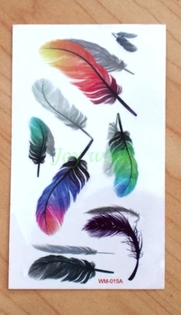 

Waterproof Temporary Tattoo Sticker on body art 3D color feather tatto stickers flash tatoo fake tattoos for girl women