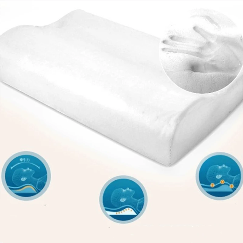 Медленный отскок пены памяти подушка Ортопедическая подушка мягкая подушка Массажер для здоровья путешествия Спящая латексная подушка для шеи волокно