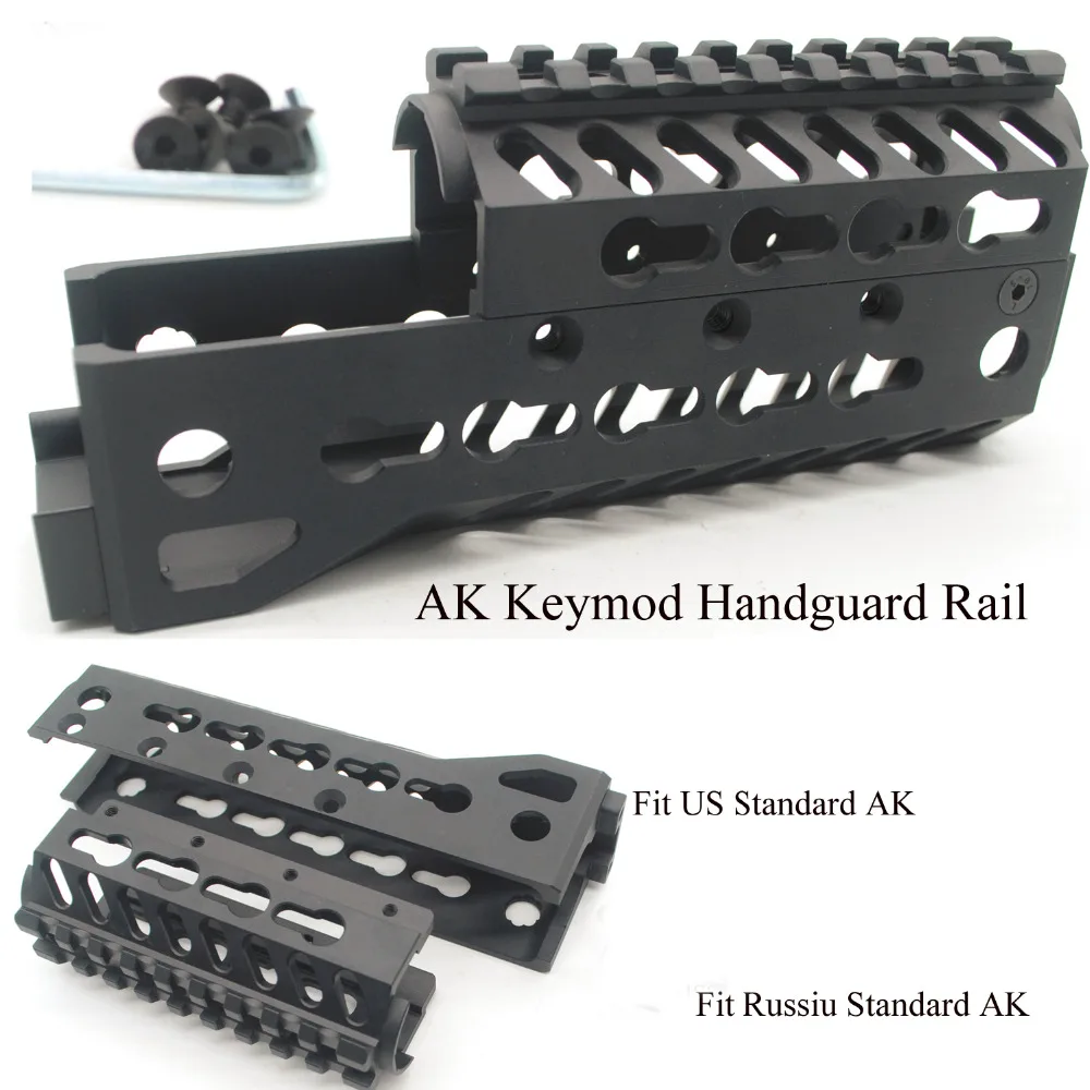 Aplus 6,5 ''дюймовый AK дизайн Keymod Handguard Rail Free Float Picatinny Mount System_ черный анодированный AK 47 две части