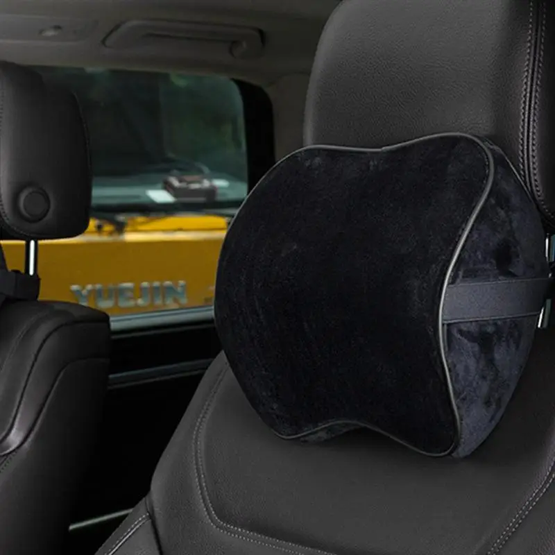 1pc Car Seat Neck Cushion Double Side Car Neck Pillow PU Leather Car