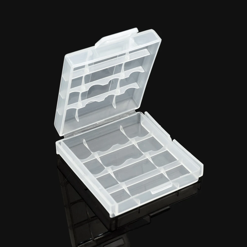 Battery Case Semi-translucent Hard Plastic AA AAA 2 4 8x Batteries Storage