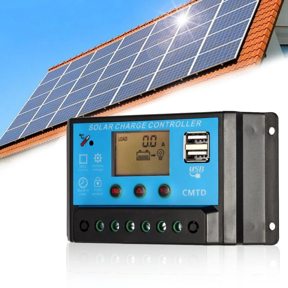 

Hot New 10A 12V/24V LCD Solar Charge Controller Auto Regulator Regulador Solar Panel Battery Lamp Current Display Overload Prote