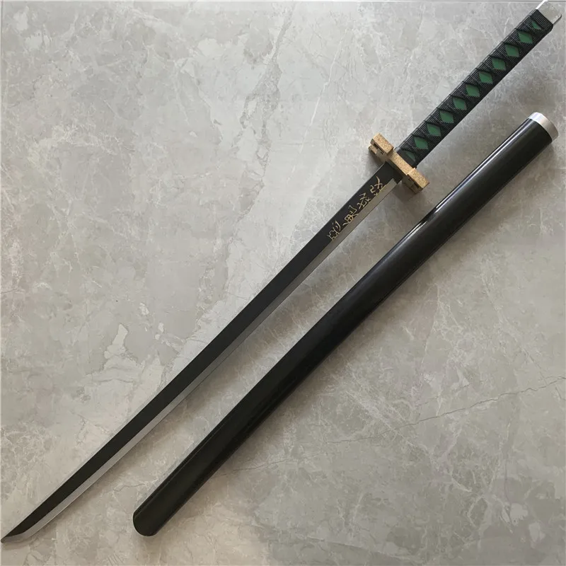 Description Picture 4 of item1:1 Kimetsu no Yaiba Knife Sword Weapon Demon Slayer Tanjirou Zenitsu Cosplay Samurai Sword Ninja PU Gift 104cm