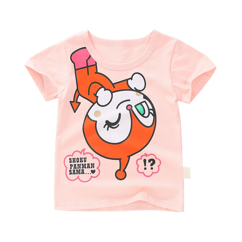 New Summer Fashion T-shirts for Girls Cartoon Anpanman Kids Tshirt Children Short Sleeve Cotton Baby T Shirts for Boys Tops Tees