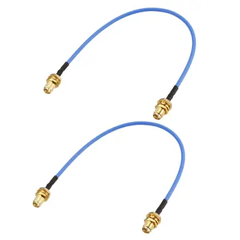 

uxcell 2 pcs SMA Female to SMA Female Bulkhead Nut RG405 Coax Cable 0.2M/0.7Ft Long Bare Copper Inner conductor