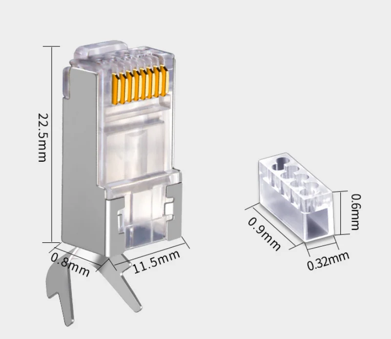 Conector de Cabo de Rede com Blindagem Peças Lote Conector de Rede para Cabos Cat6a Cat7 Rj45 Ftp 8p8c 100 mm Cabos de computador e conectores - Imagem 6