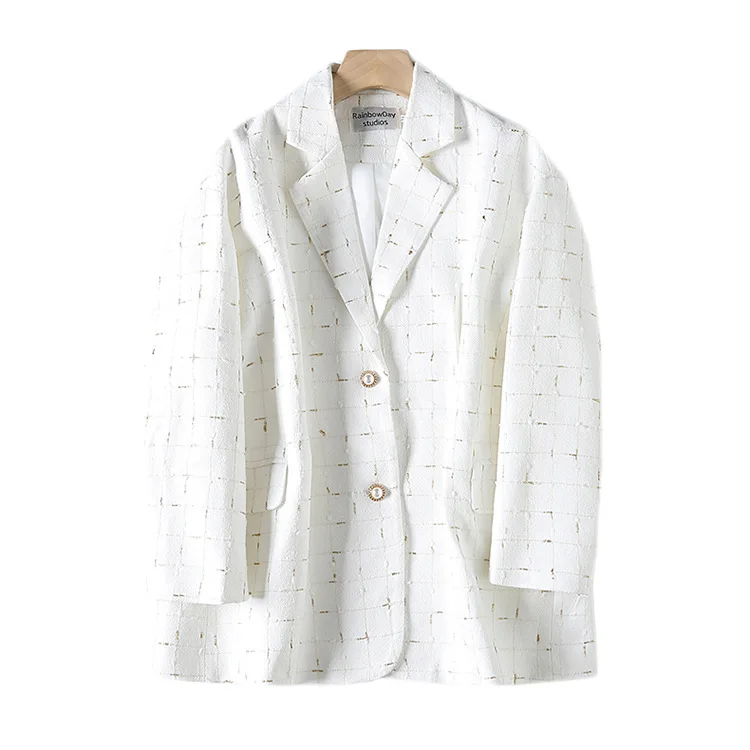 

A Generation of French Savory Wind Profile Chubby Slimming Tweed Suit Jacket Entity